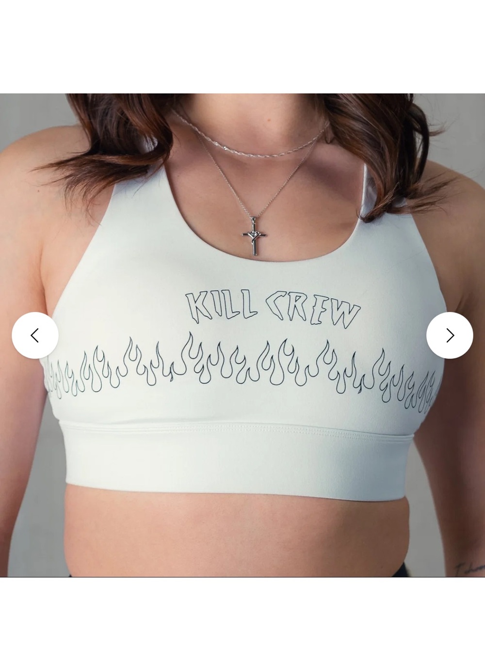 Kill Crew  Flame High Support White Sport Bra Women’s Size S